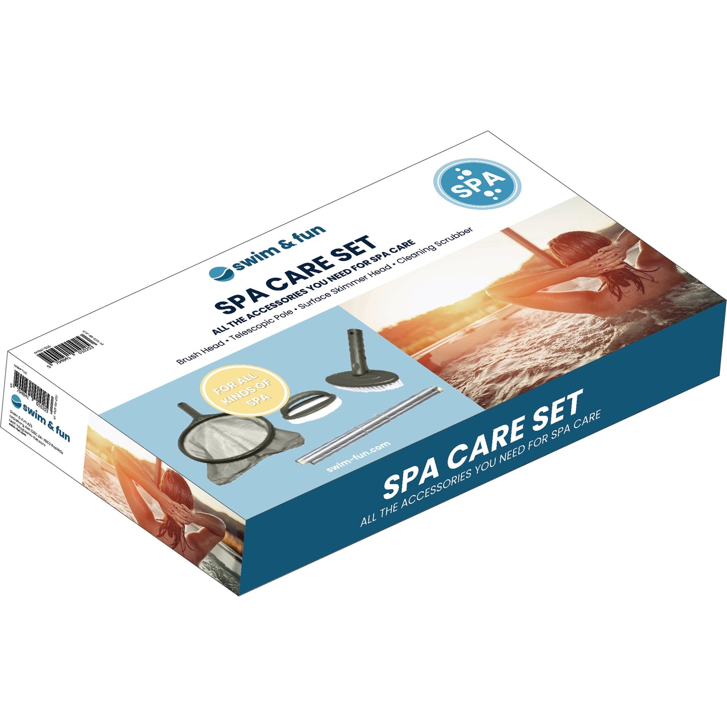 Swim and Fun spa plejesæt, alle tilbehør til spa pleje