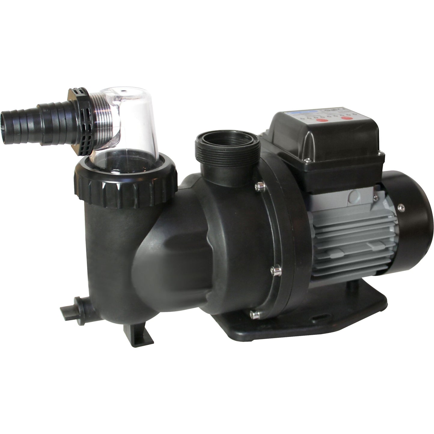 Swim & Fun poolpumpe med timer på 450W, sort model.