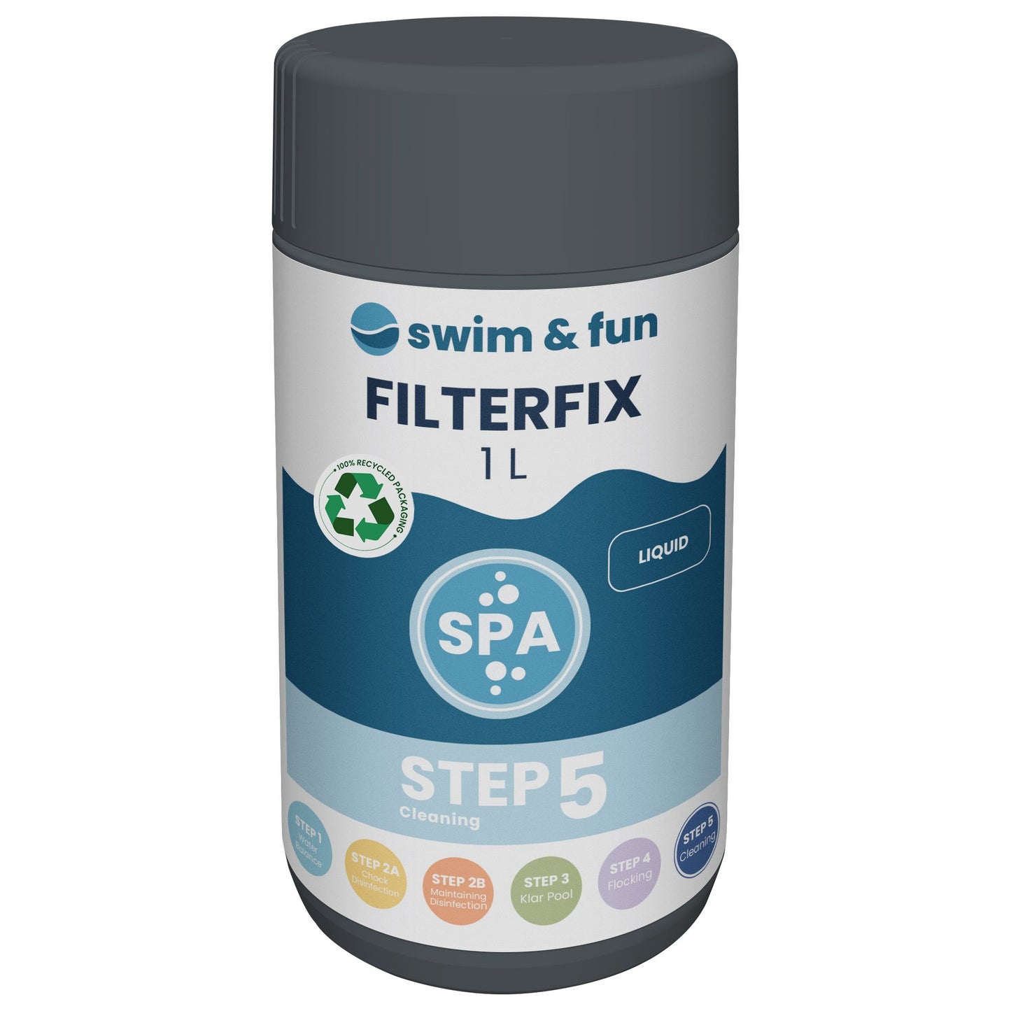 Swim & Fun Spa FilterFix 1L flaske til rengøring af spabade filtre