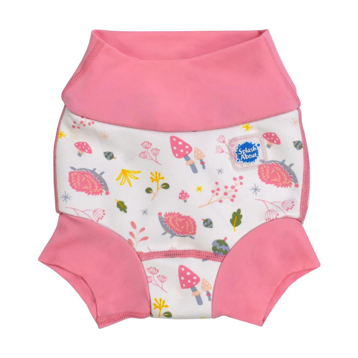 Happy Nappy Blebukser – Forest Walk, babybadeble med print af pindsvin og svampe