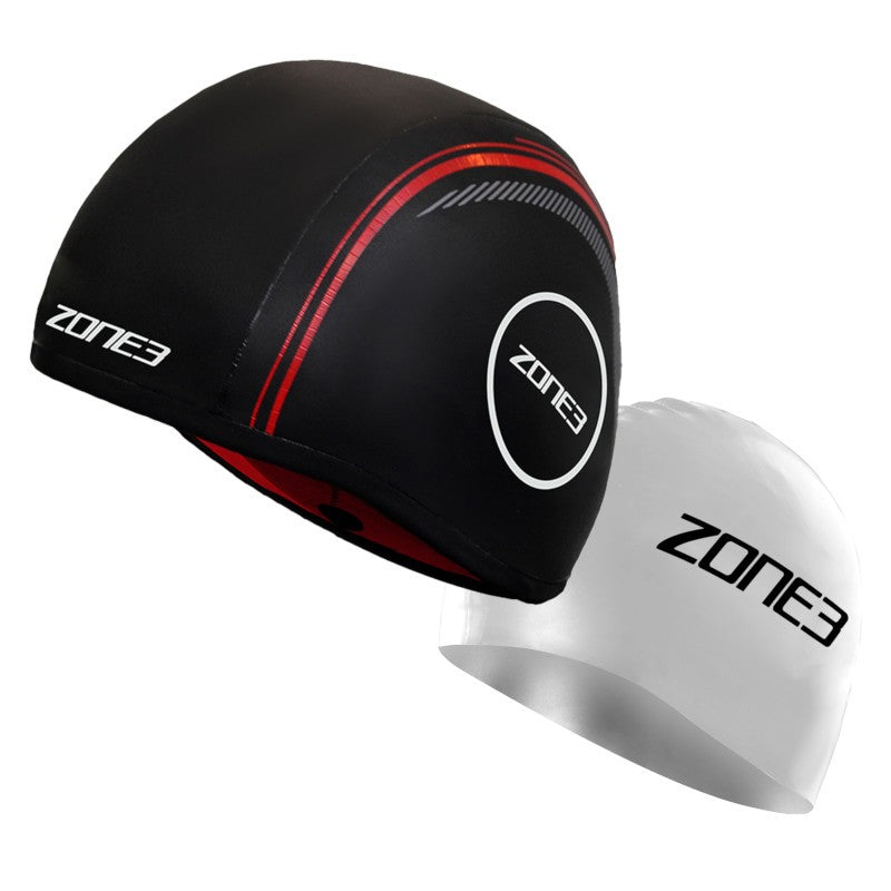zone3-neopren-badehat-sort-roed-842 - billede 1