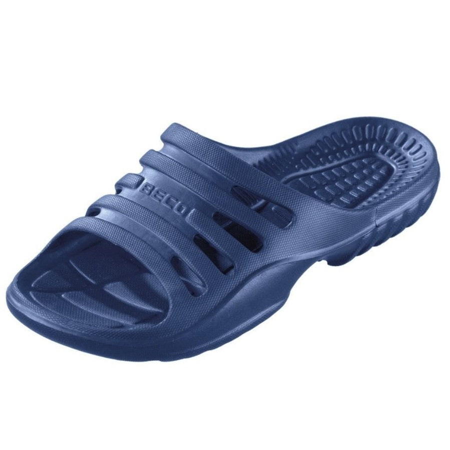 beco-badesandaler-ensfarvet-maend-hvid-navy-1862 - billede 1