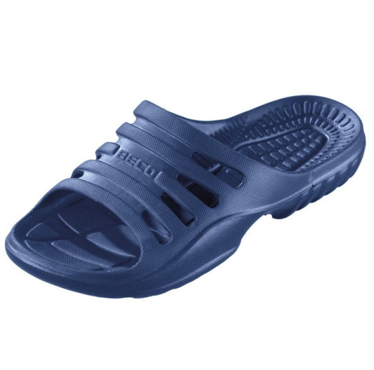 beco-badesandaler-ensfarvet-maend-hvid-navy-1862 - billede 1