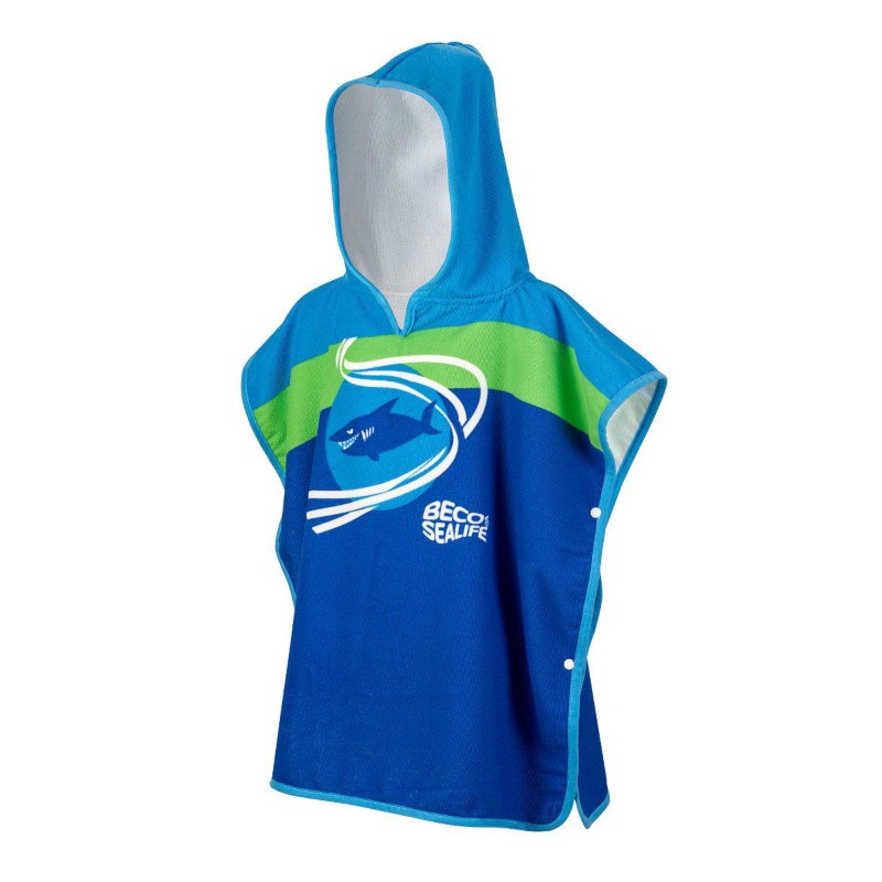 beco-sealife-haandklaede-poncho-blaa-groen-1182 - billede 2