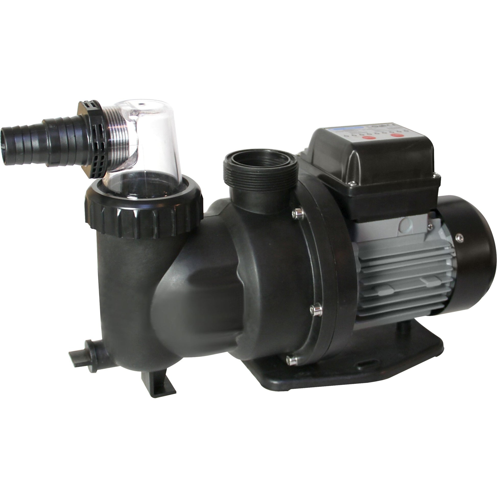 Swim & Fun poolpumpe med timer på 450W, sort model.