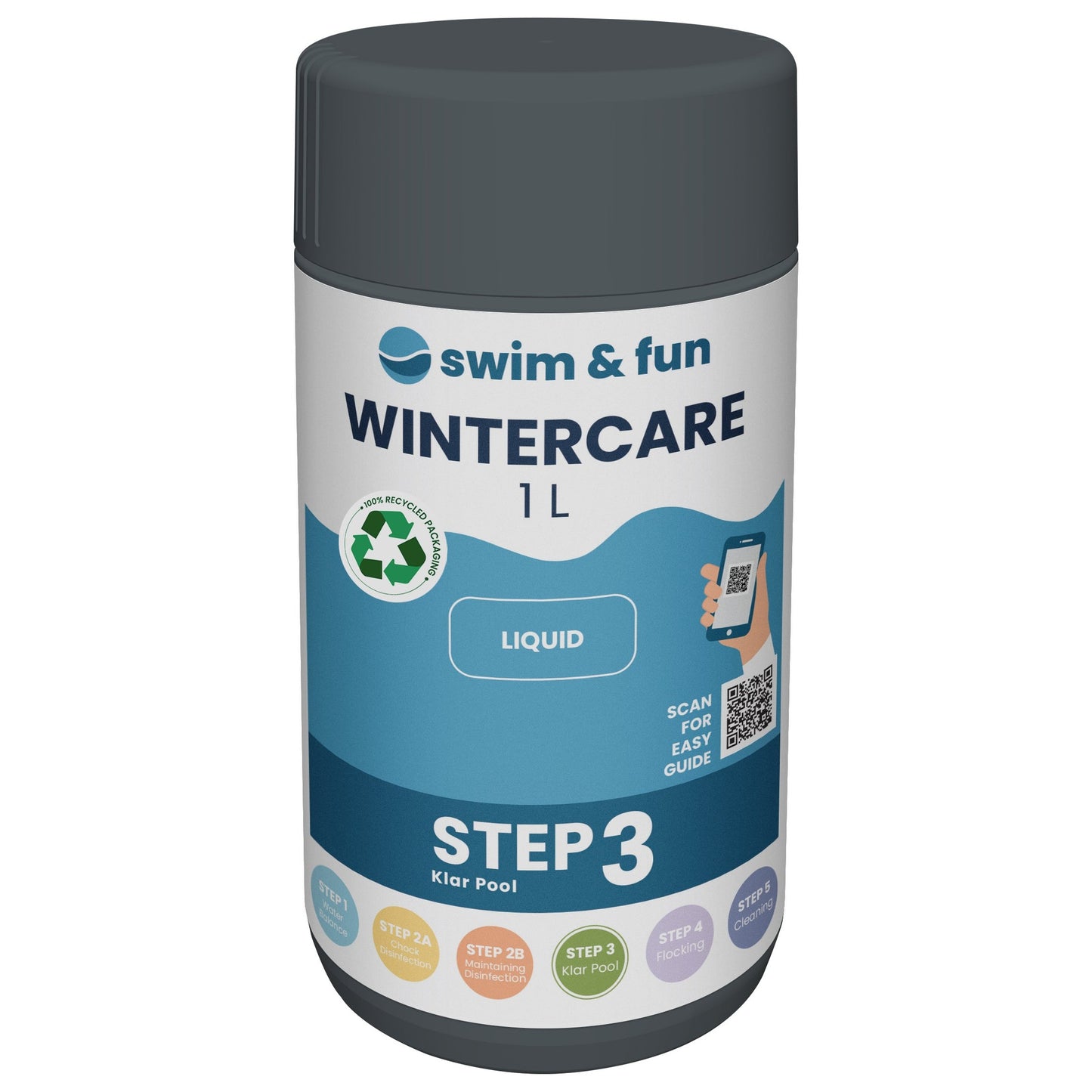 Swim & Fun WinterCare 1L flaske til pool overvintring og forebyggelse af belægninger.