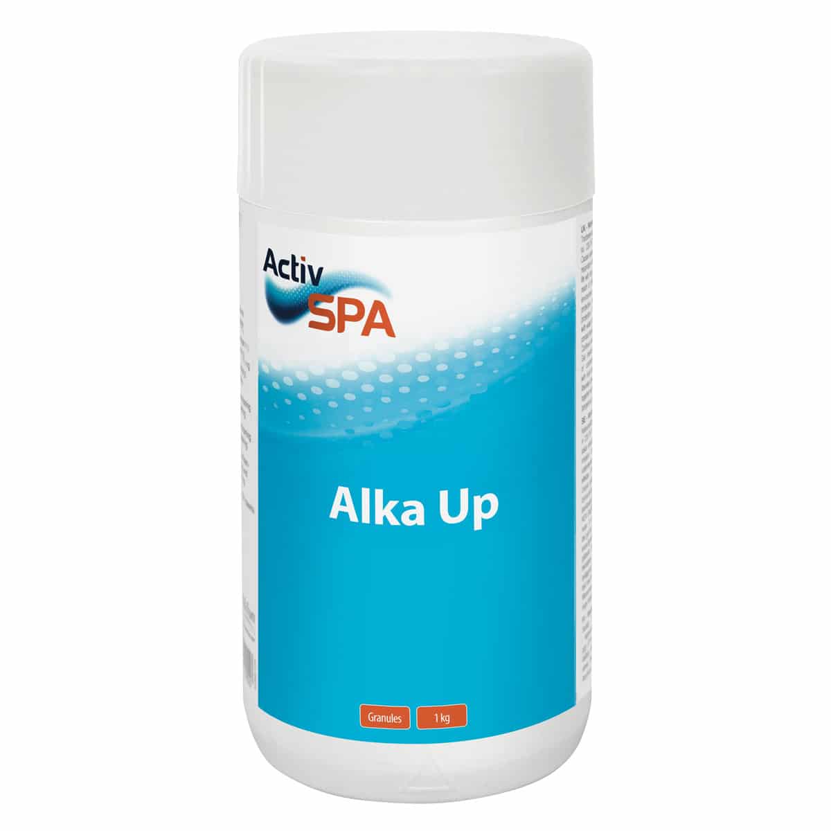 Activ Spa Alka Up 1 kg granules in white container for spa water alkalinity balance